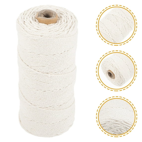 Pretyzoom White Cotton Rope for DIY Macrame Projects Knitting Cord for Crafts and Packaging