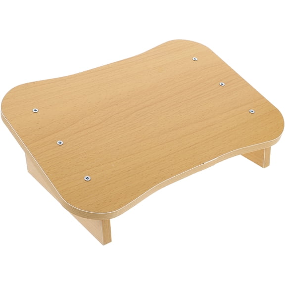 Pretyzoom Bedside Step Stool Wooden Footrest Beige 1Set for Use