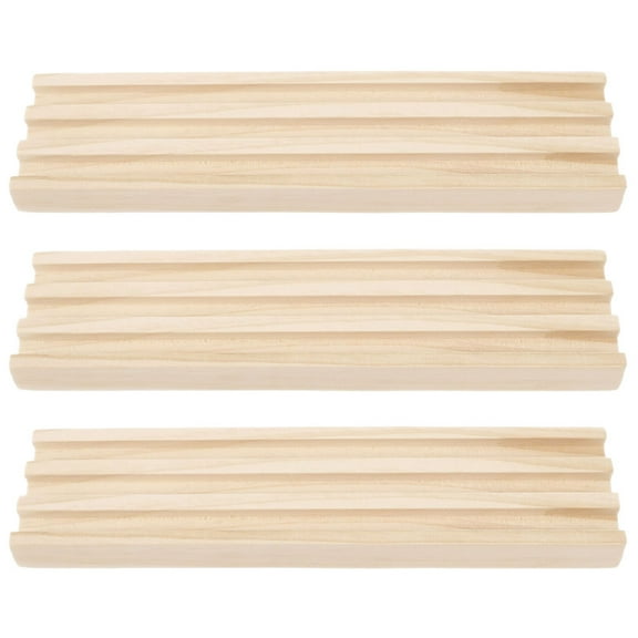 Pretyzoom Wooden Rack Set for Mexican Train Game - Beige Multifunction Holder, 3 Pieces for Everyday Use