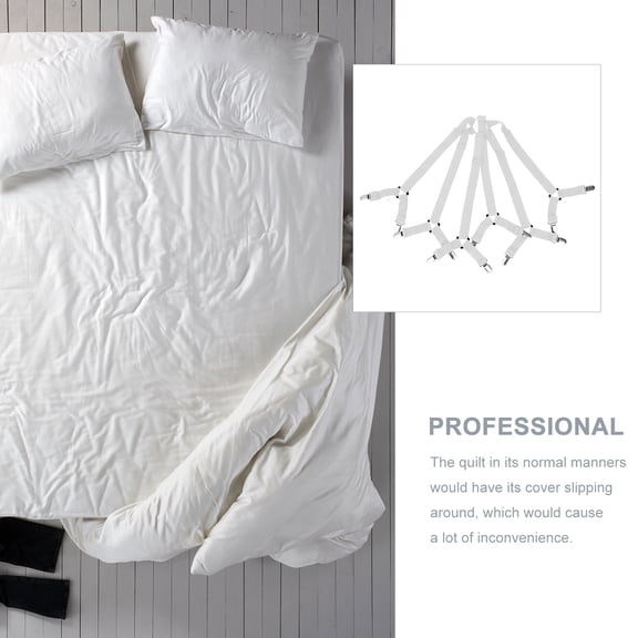 Pretyzoom bed sheet corner holders White Iron 12Set for Bedding