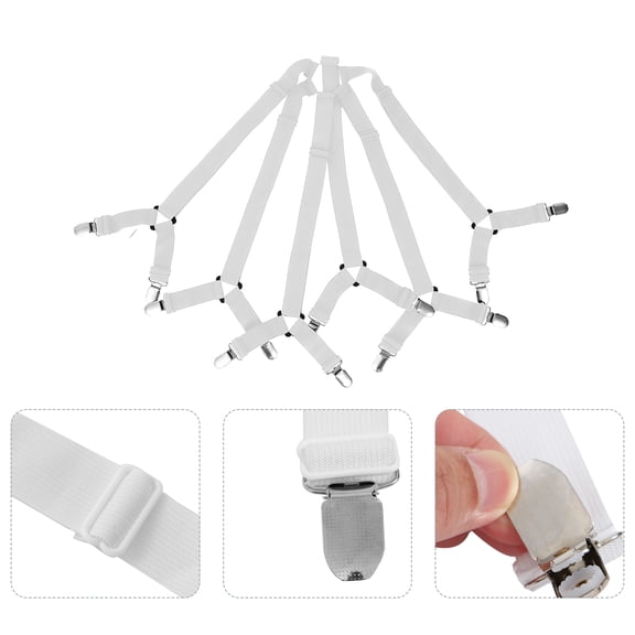 Pretyzoom bed sheet corner holders White Iron 12Set for Bedding