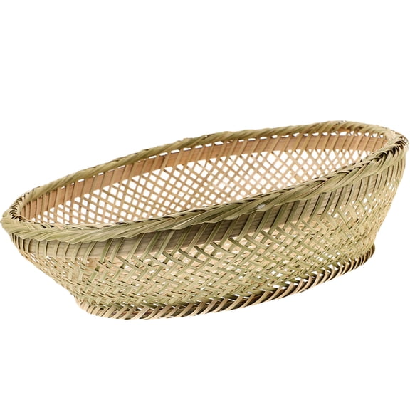 Pretyzoom 1Pc Bamboo Woven Egg Basket for Storage Olive Green Design