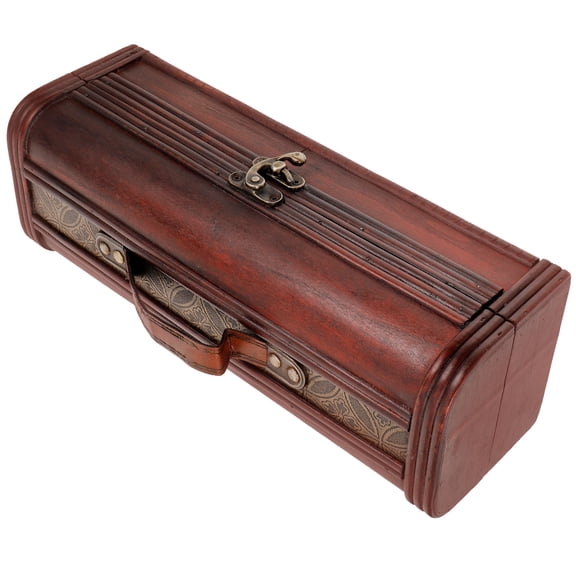 Pretyzoom Wood Packaging Wine Packing Box Brown Wood 1Pcs Christmas New Year's