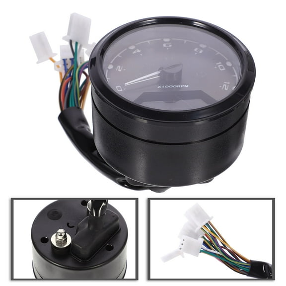 Pretyzoom Black LCD Digital Tachometer for Motorcycle with Shockproof Needle Display and Wide Range