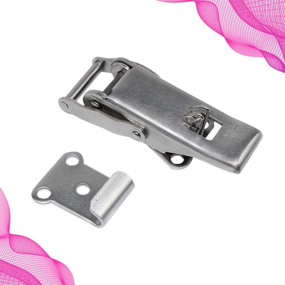 Pretyzoom stainless steel box latch for tool box Silver Duck Mouth Shape Locking 1Set