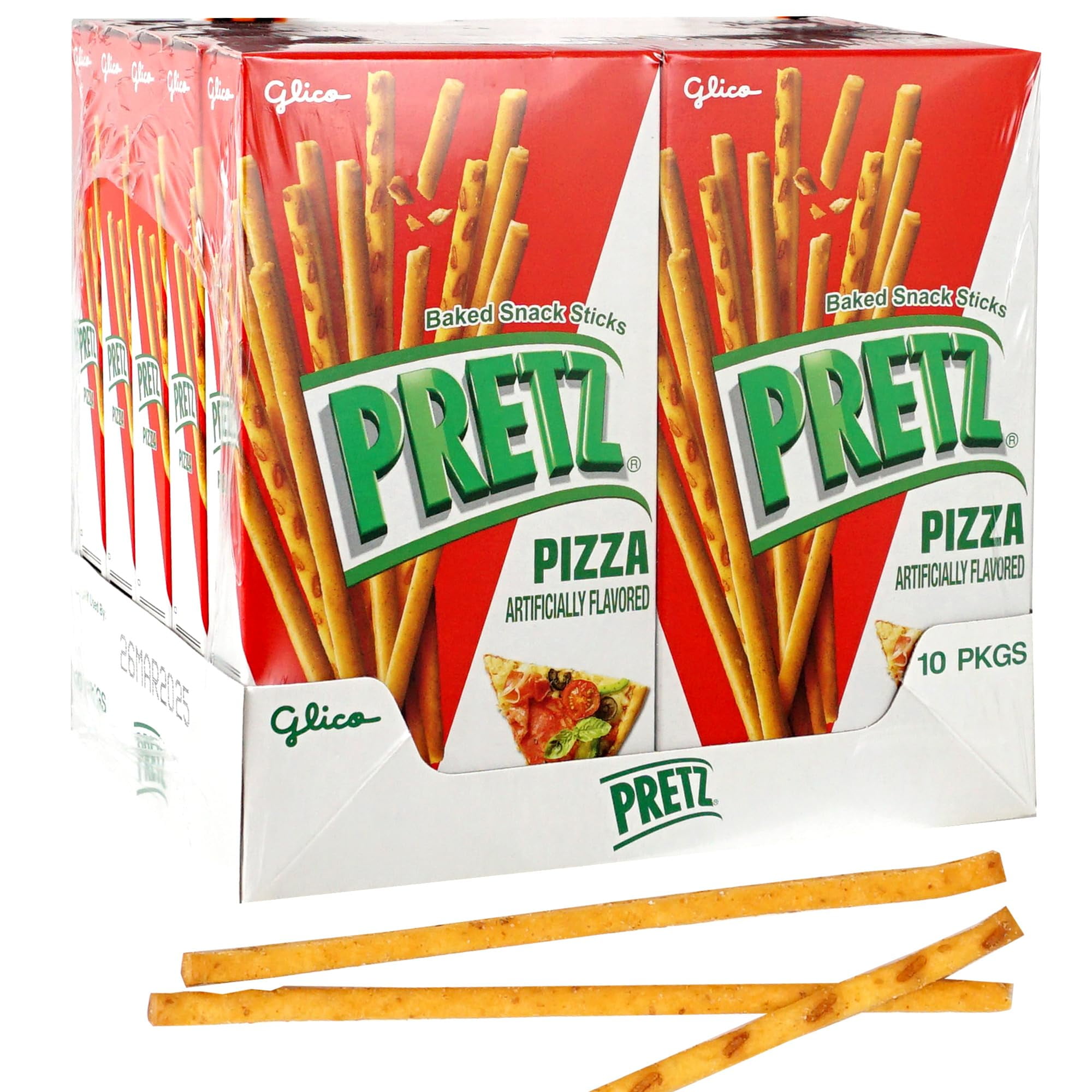 Pretz Pizza Flavored Baked Stick, 1.09 oz (Pack of 10), Baked Snack Sticks,  Biscuit Sticks - Walmart.com, image size:2000x2000