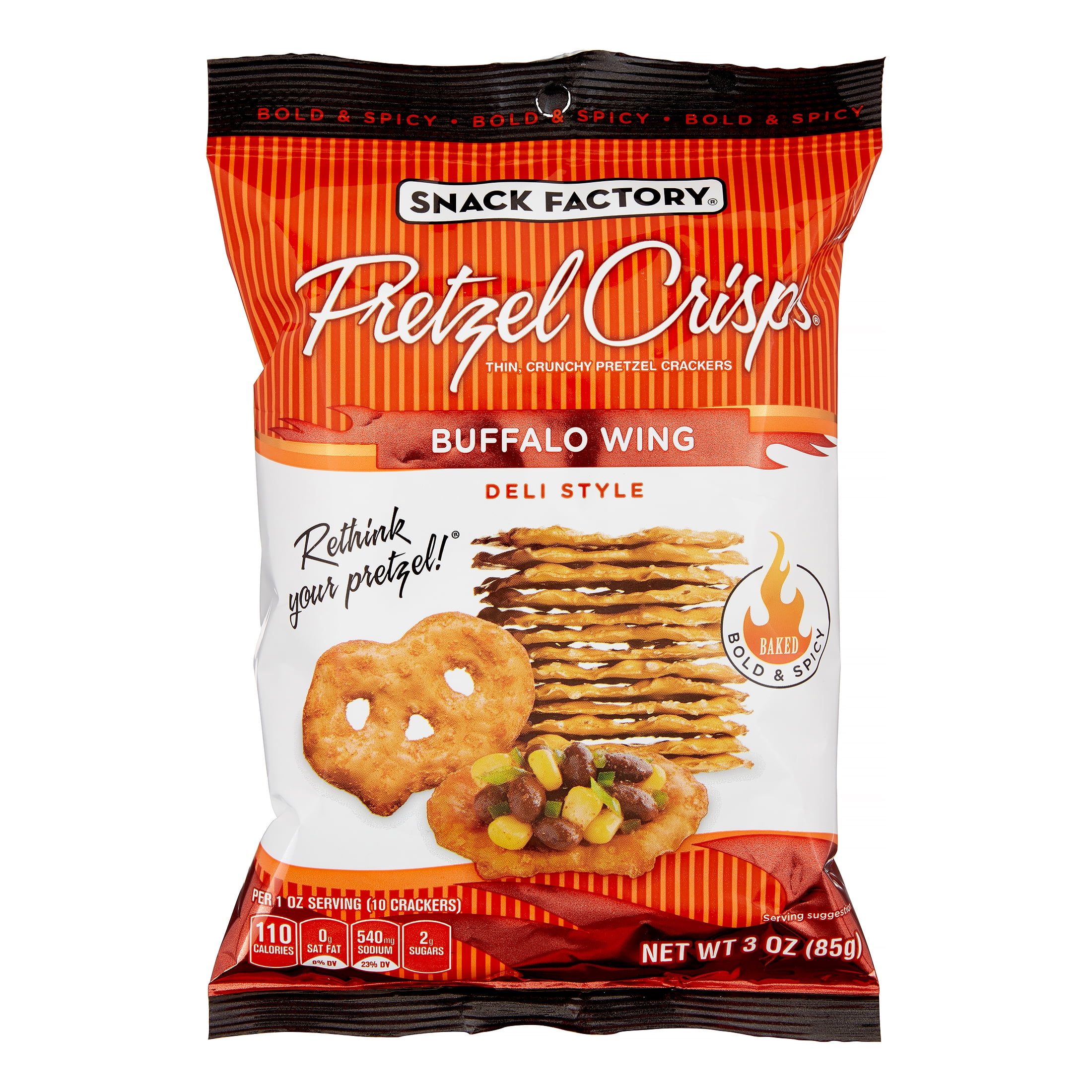Pretzel Crisps, Buffalo Wing, 3 Oz, 6 Ct
