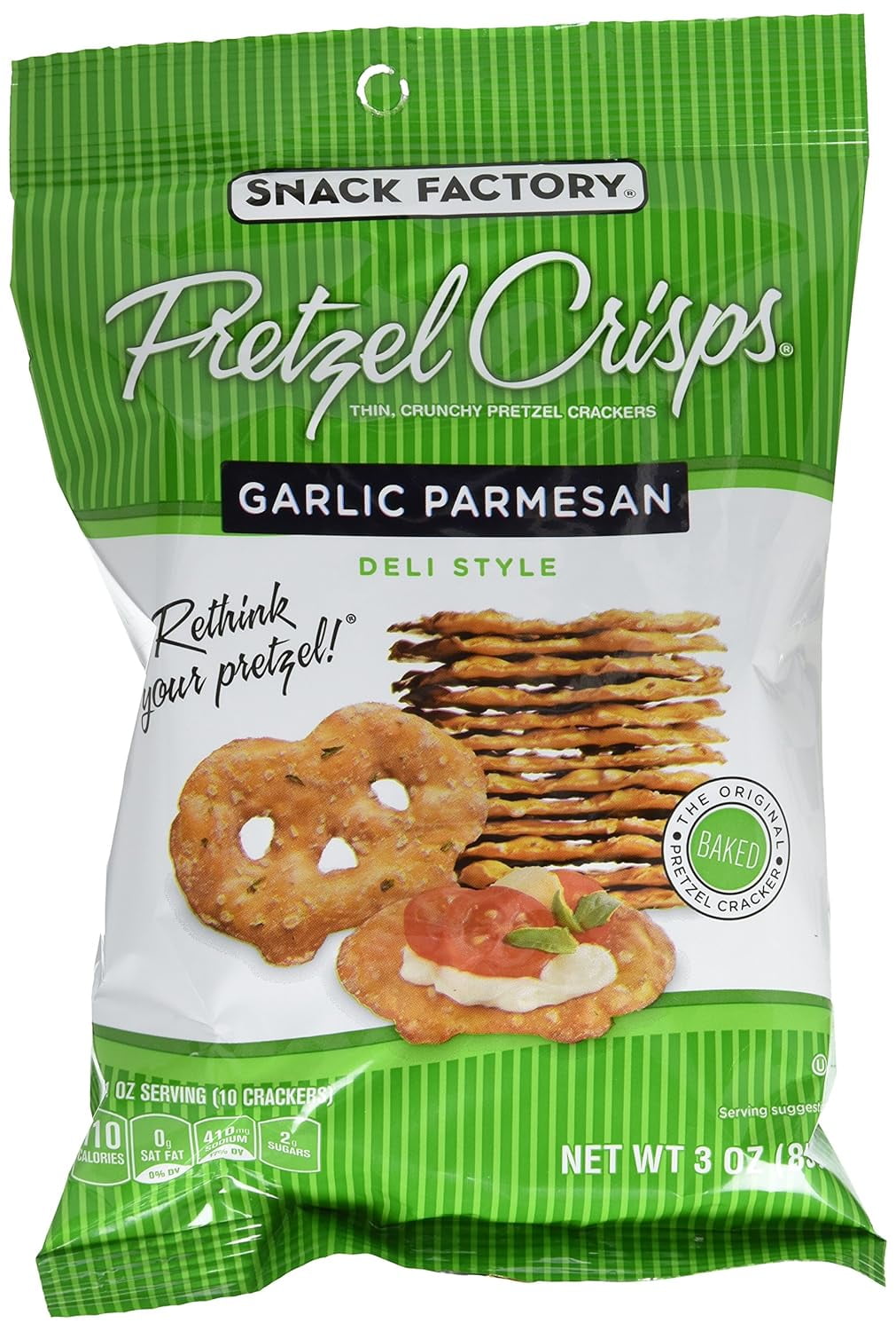 Pretzel Crisps Garlic Parmesan 3 oz. 8 ct