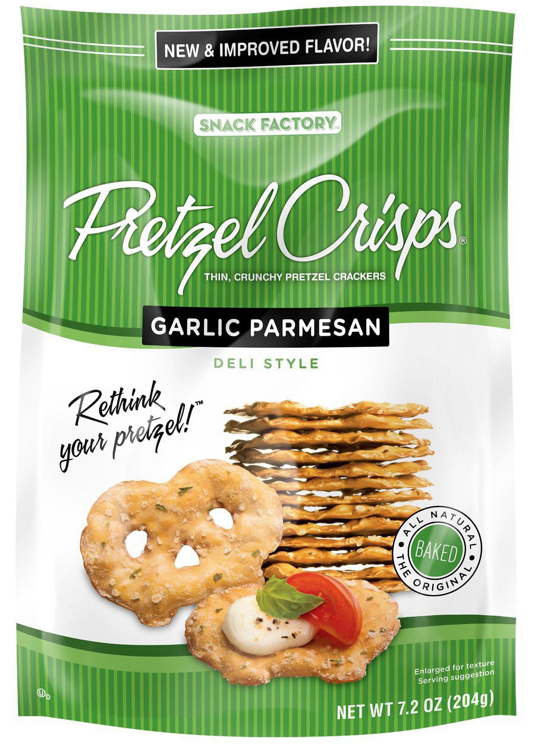 Pretzel Crisps Garlic Parmesan, 7.2Ounce (Pack of 12)