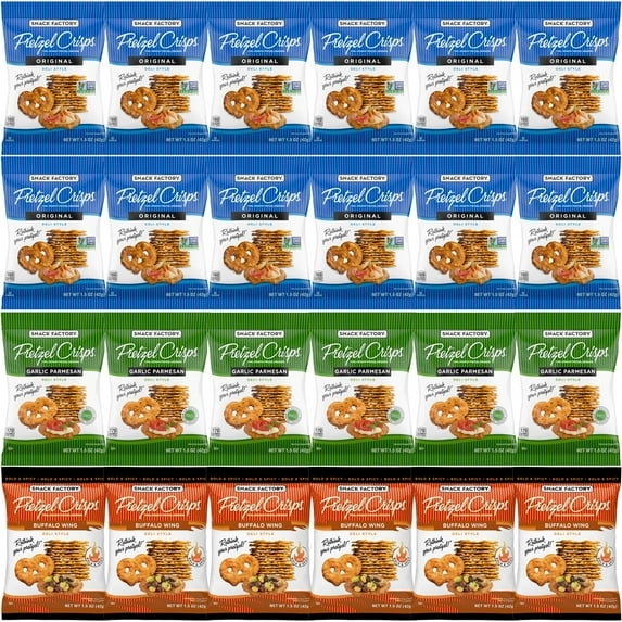 Pretzel Crisps Variety Pack CI30 - Bulk Assortment Snack Factory (24 Count)