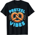 thumbnail image 1 of Pretzel Lover Snack Pretzel Vibes T-Shirt men and women can wear, black, white, gifts, 1 of 4