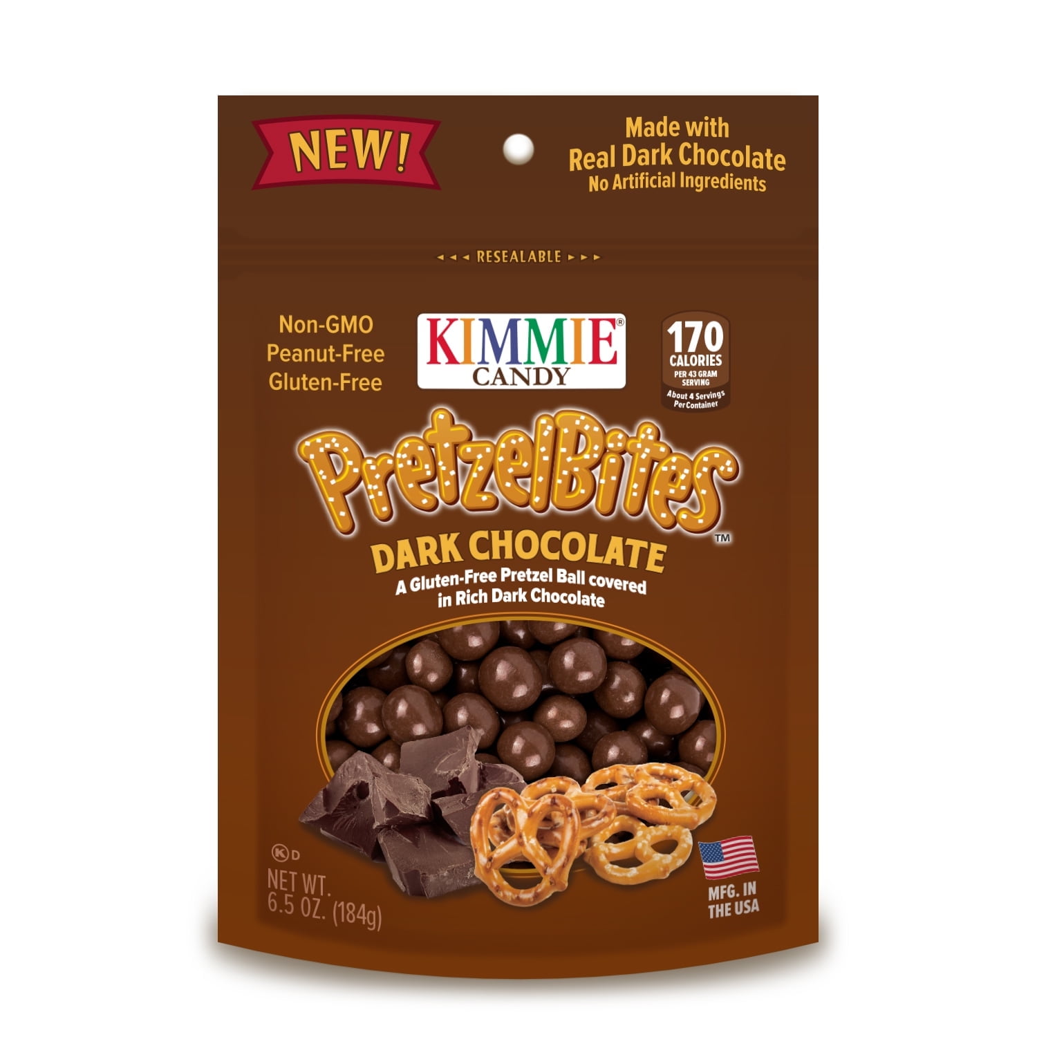 Pretzelbites - Dark Chocolate Candy by Kimmie Candy (5oz)