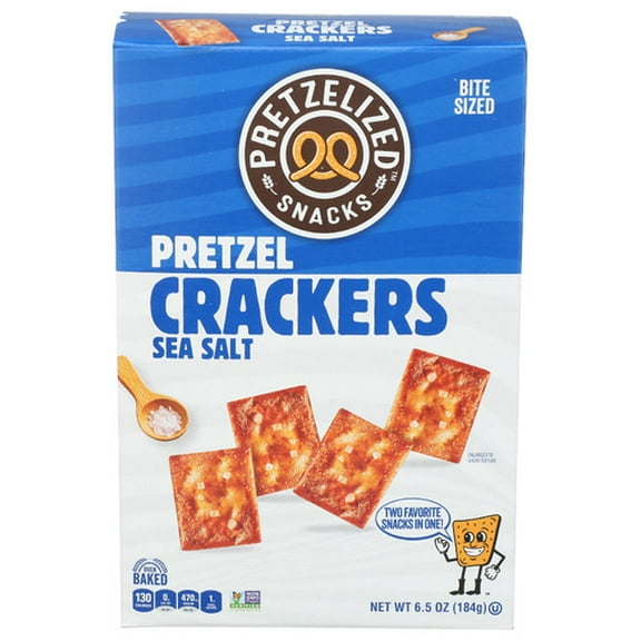 Pretzelized Snacks Crackers Pretzel Sea Salt 6.5 oz (Pack of 12)