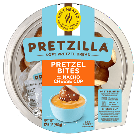 Pretzilla Pretzel Sf Bites 12.5oz Tub with Nacho Cheese Cup