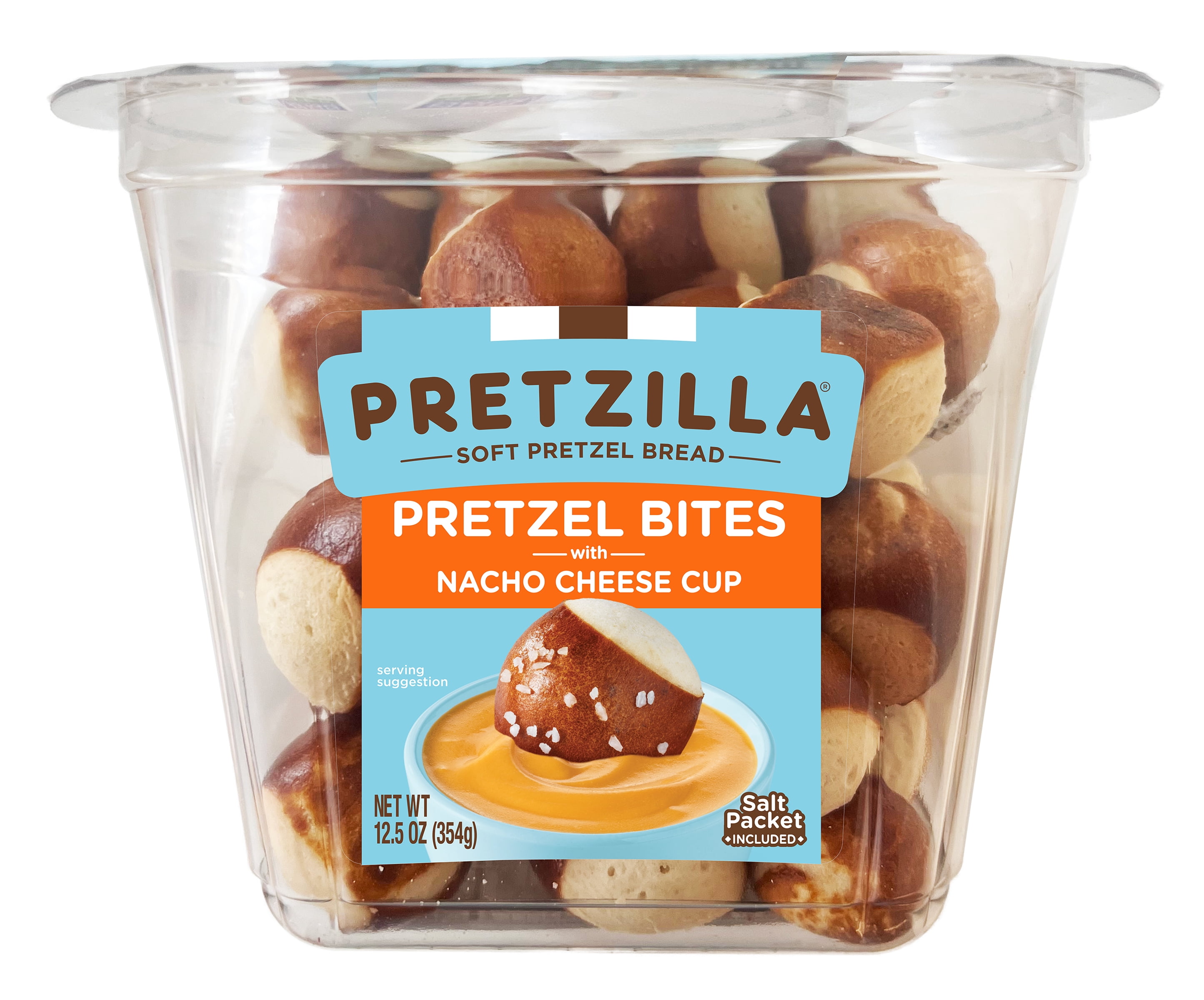 Pretzilla Soft Pretzel Bread Bites with Nacho Cheese Cup and Salt Packet, Shelf-stable, 12.3 oz