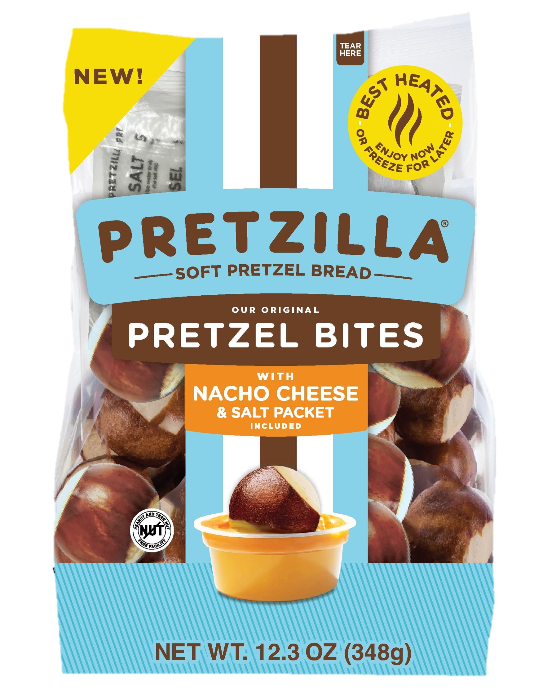 Pretzilla Soft Pretzel Bread Bites with Nacho Cheese Cup and Salt ...