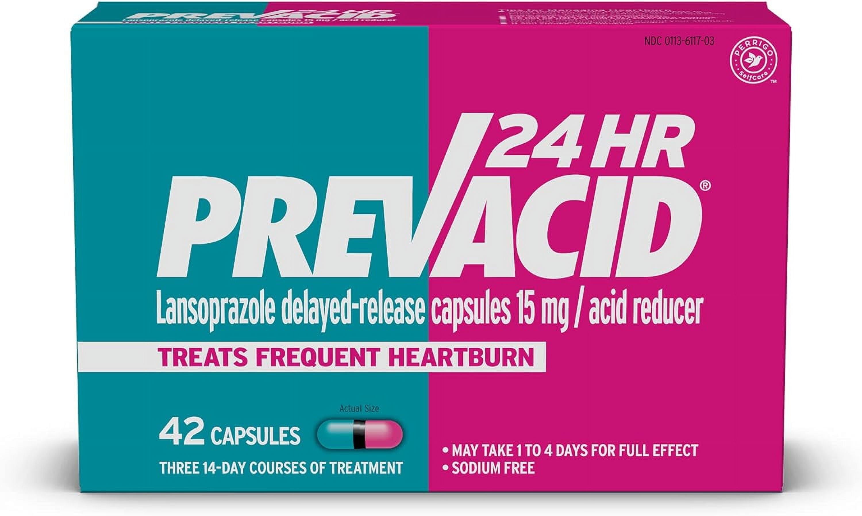 Prevacid 24HR Lansoprazole Delayed-Release Capsules, 15 mg/Acid Reducer, Proton Pump Inhibitor (PPI) for Heartburn Relief, 42 Count