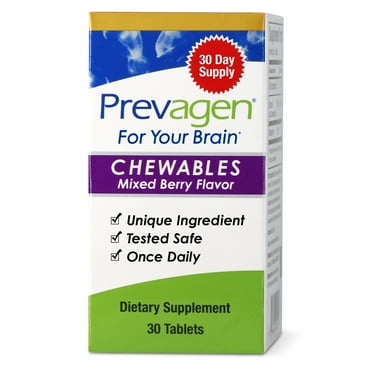 Prevagen - Regular Strength 10mg, 30 Chewable Tablets Mixed Berry Flavor with Apoaequorin & Vitamin D