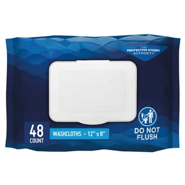 Prevail Adult Washcloths Softpack, 48 count, Skin Smart fabric