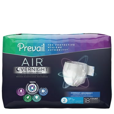 Prevail Air Overnight Incontinence Brief 2 Breathable, NGX-013, Overnight, 72 Ct