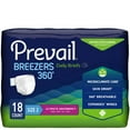 thumbnail image 1 of Prevail Breezers 360 Adult Winged Brief, Maximum Absorbency, Size 2, 45 - 62 Inches, 18 Count, 4 Pack, 1 of 7