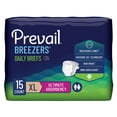 thumbnail image 1 of Prevail Breezers Briefs, Incontinence, Disposable, Ultimate Absorbency, XL, 15 Count, 4 Packs, 60 Total, 1 of 8