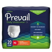 Prevail Daily Disposable Underwear Medium, PV-512, Extra, 20 Ct