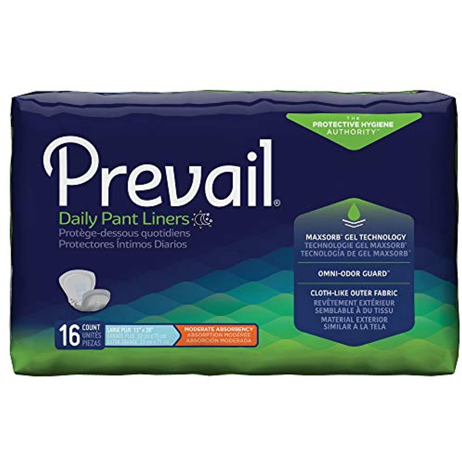 Prevail Daily Pant Liners Disposable Bladder Control Pads Moderate