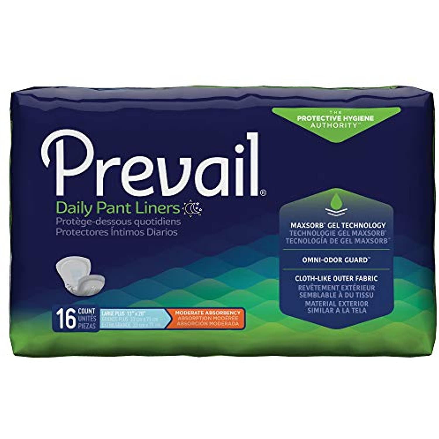 Bladder Control Pad Prevail Daily Pant Liners Moderate Absorbency Adult Unisex Disposable Bladder Control Pad Prevail Daily Pant Liners Moderate Absorbency Adult Unisex Disposable