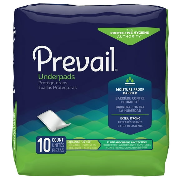 Prevail Disposable Underpad Fluff 30X30" PV-120 10 pads