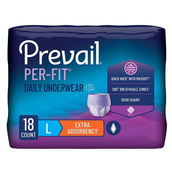 Prevail Disposable Underwear Female Large, PFW-513, Extra, 18 Ct