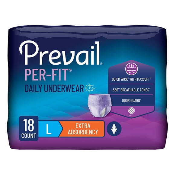 Prevail Disposable Underwear Female Large, PFW-513, Extra, 72 Ct