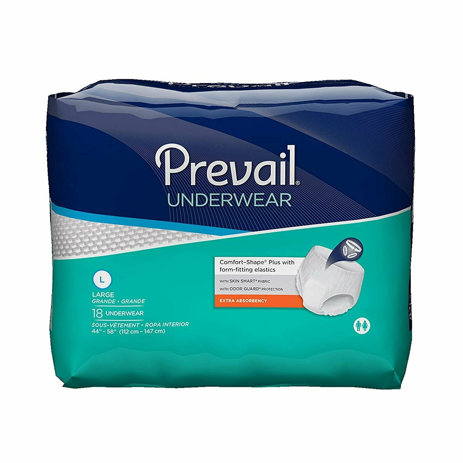 Preva Extra Prevail Extra Absorbency Underwear Disposable Pull On Large, 18 Ct ...