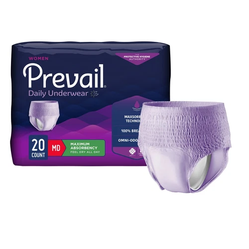 Prevail For Women Daily Disposable Underwear Female Medium Maximum 20 Ct