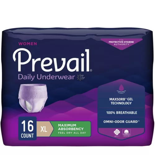 Prevail For Women Daily Disposable Underwear Female X-Large Maximum