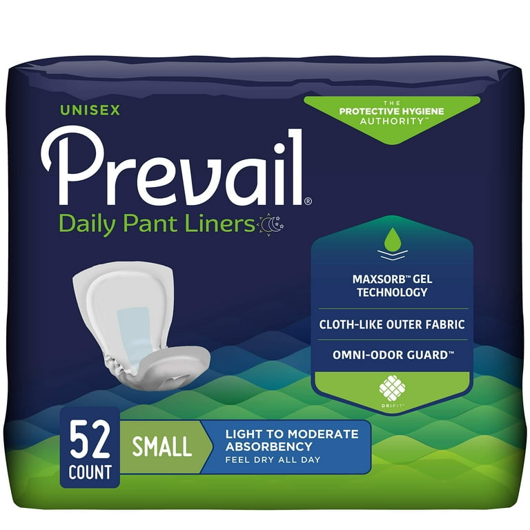 Prevail Incontinence Daily Pant Liners, Unisex, Light to Moderate