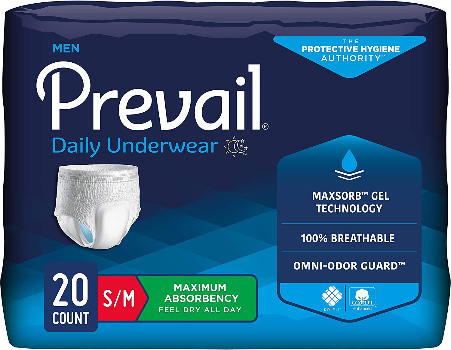Prevail Incontinence Protective Underwear for Men, Maximum Absorbency