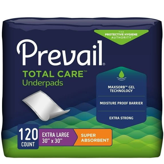Prevail Incontinence Underpads, Super Absorbent, 30" X 30" (240 Count)