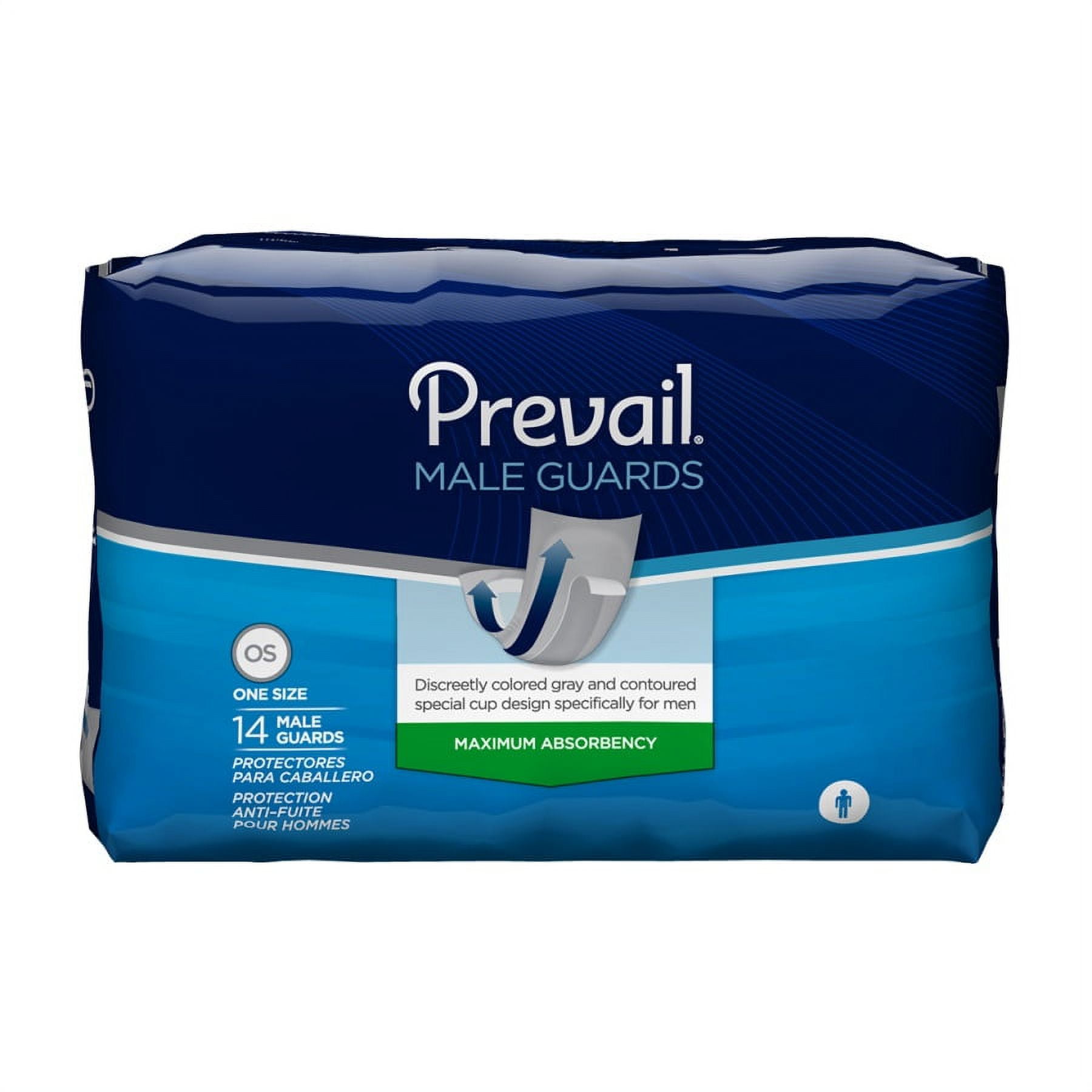 Prevail Male Guards with Adhesive Strip 13'' Length, 14 Count, 8 Pack