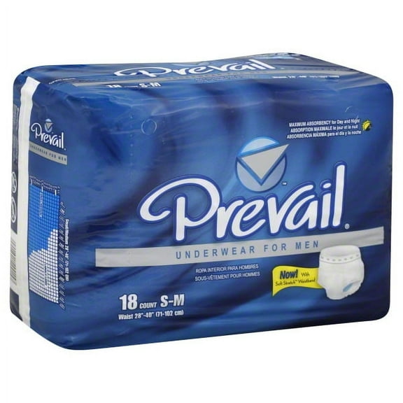 Prevail Maximum Absorbency Incontinence Underwear for Men, Small/Medium, CS/72