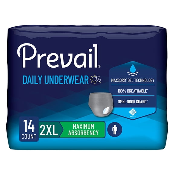 Prevail Men's Daily Disposable Underwear Male Pull On with Tear Away Seams