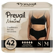 Prevail Neutral Incontinence Daily Underwear for Women | High Rise | Maximum Absorbency | Size Small/Medium | 42 Count