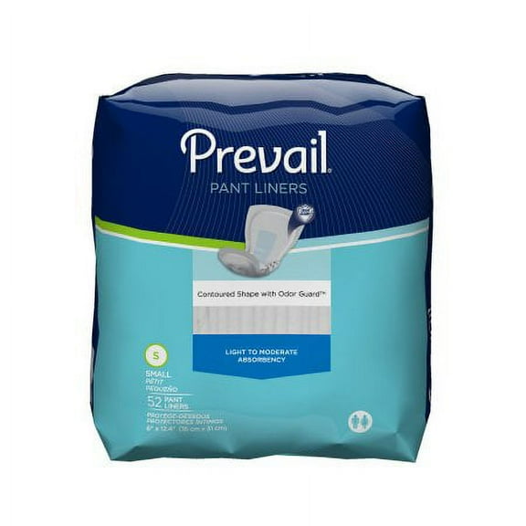 Prevail Pant Liner Elastic ''Small, 6 x 13.5 , 52 Count'' 6 Pack