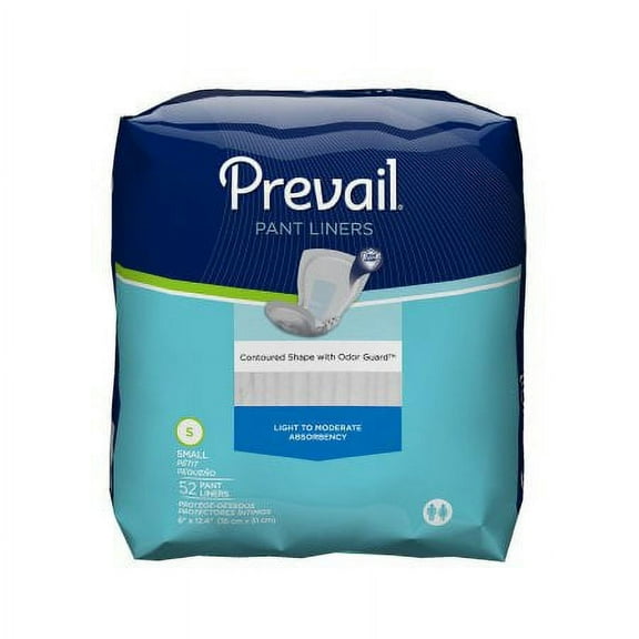 Prevail Pant Liner Elastic ''Small, 6 x 13.5 , 52 Count'' 8 Pack