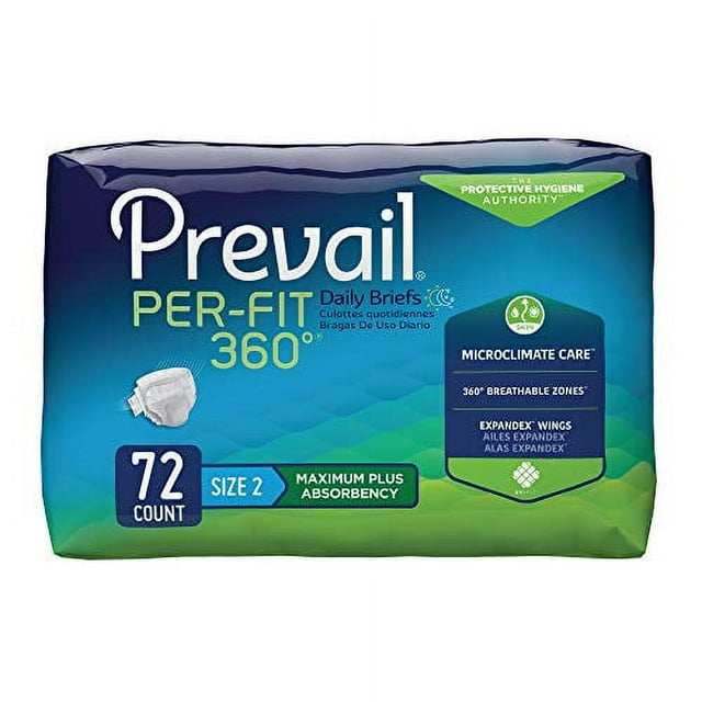 Prevail PerFit 360 Degree Maximum Plus Absorbency Incontinence Briefs
