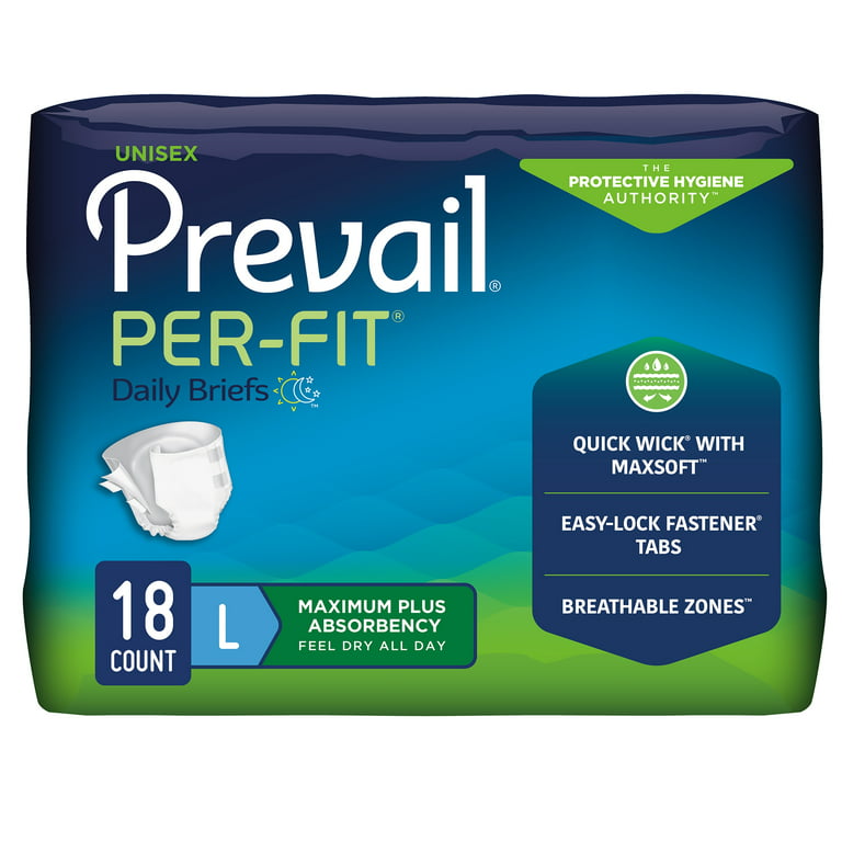 Prevail Per-Fit Adult Heavy Absorbency Brief, Large, 72 Ct