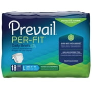 Prevail Per-Fit Daily Briefs, Incontinence, Disposable, Maximum Plus Absorbency, Large, 18 Count, 1 Pack