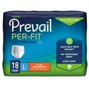 Prevail Per-Fit Daily Underwear, Incontinence, Disposable, Extra Absorbency, Large, 18 Ct