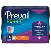 Prevail Per-Fit Daily Underwear for Women, Incontinence, Disposable, Extra Absorbency, XL, 56 Ct