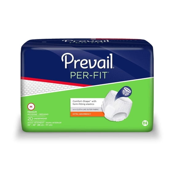 Prevail Per-Fit Extra Absorbency Incontinence Underwear, Medium, 20-Count (Pack of 4) (PF-512)